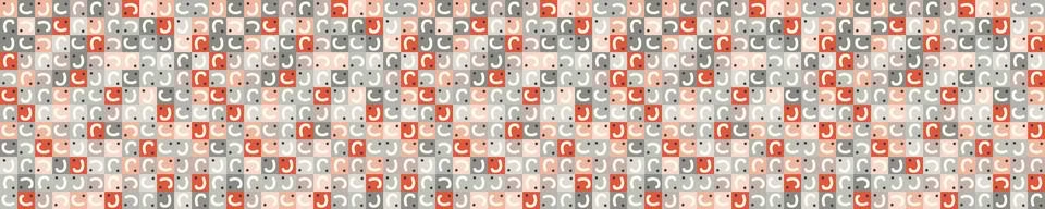 Seamless vector in geometric polygon shape border pattern. Mid century modern Illustrazione stock