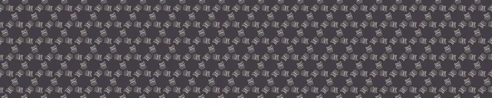 Seamless vector in geometric polygon shape border pattern. Mid century modern Stock Illustration