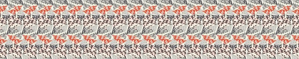 Seamless vector in geometric polygon shape border pattern. Mid century modern Illustrazione stock