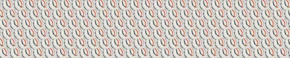 Seamless vector in geometric polygon shape border pattern. Mid century modern Stock Illustration