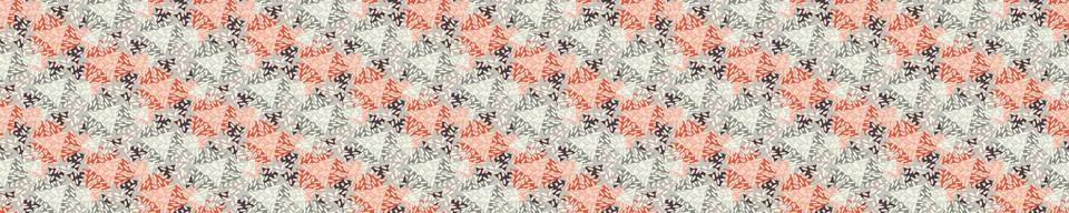 Seamless vector in geometric polygon shape border pattern. Mid century modern 스톡 일러스트