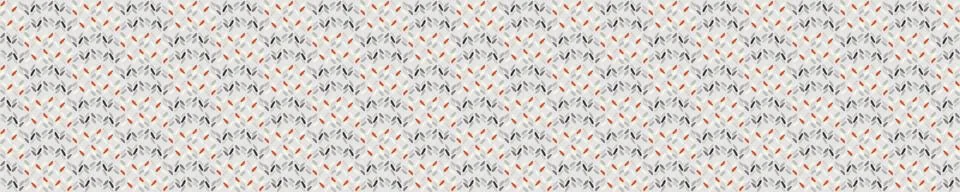 Seamless vector in geometric polygon shape border pattern. Mid century modern Stock Illustration