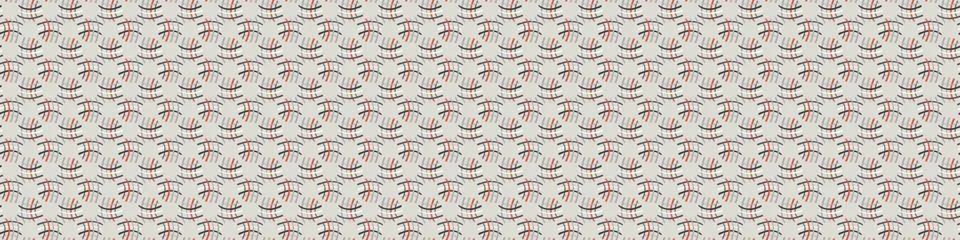 Seamless vector in geometric polygon shape border pattern. Mid century modern Stock Illustration