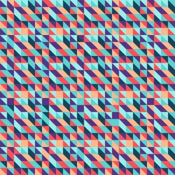 Seamless vector geometric stock pattern of colored triangles. Modern random c Stockillustratie