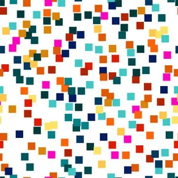 Seamless vector geometric stock pattern of colored squares. Modern random col Stock Illustration