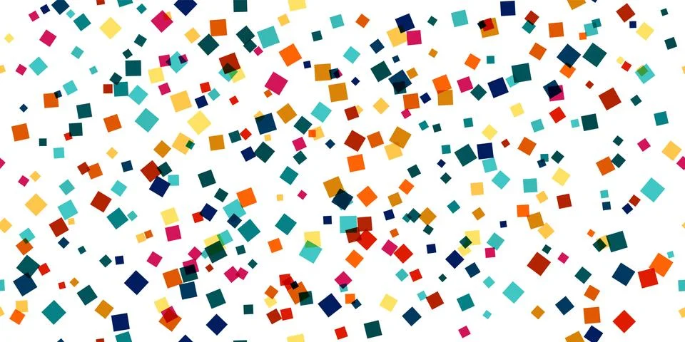 Seamless vector geometric stock pattern of colored squares of different sizes Stock Illustration