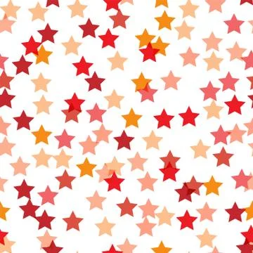 Seamless vector geometric stock pattern of colored stars. Modern random color Stock Illustration