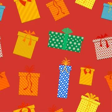 Seamless vector Gift Box pattern イラスト素材