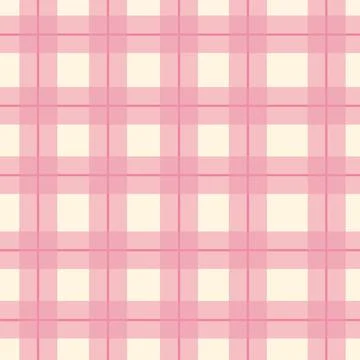 Seamless vector gingham pattern in pink color. Watercolor paint brush style.. Stock Illustration