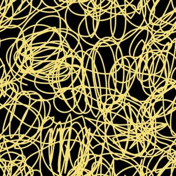 Seamless vector gold and black scribble pattern Stock Illustration