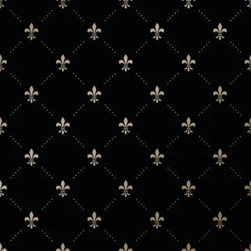 Seamless vector gold pattern with Fleur-de-lis Stock Illustration