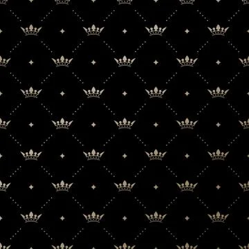Seamless vector gold pattern with king crowns Stock-Illustration