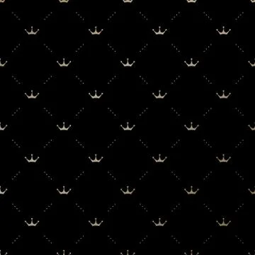 Seamless vector gold pattern with king crowns Stock Illustration