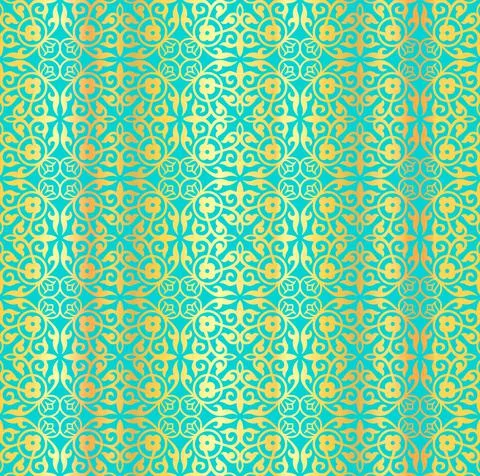Seamless vector golden Arabic pattern Stockillustratie