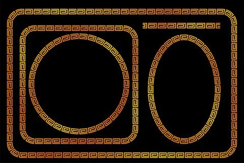 Seamless Vector Golden Frame for Certificate, Placard Go Xi Fat Cai or Imlek  Иллюстрация