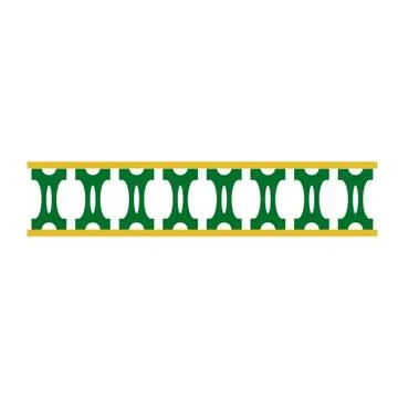 Seamless Vector Green and Yellow Gate Decoration Traditional House of Betawi  Stock Illustration