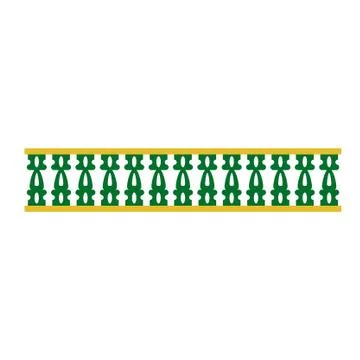 Seamless Vector Green and Yellow Gate Decoration Traditional House of Betawi  Illustrazione stock