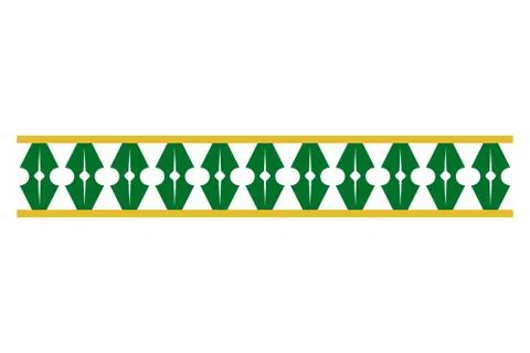Seamless Vector Green and Yellow Gate Decoration Traditional House of Betawi  Stock Illustration