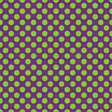 Seamless vector green polka dots pattern on blue background 스톡 일러스트