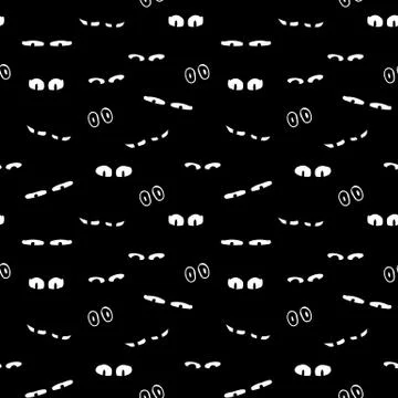 Seamless vector halloween pattern with spooky lurking eyes Stock-Illustration