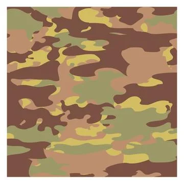 Seamless vector hand draw sketch abstract brown camouflage Stock Illustration