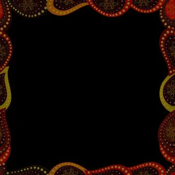Seamless. Vector. Hand-drawn doodle frames. Picture in brown, black and red colo Stock Illustration
