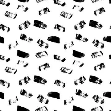 Seamless vector handmade abstract brush strokes background. Ink grunge pattern Illustrazione stock