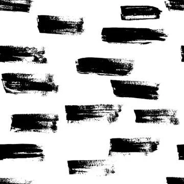 Seamless vector handmade abstract brush strokes background. Ink grunge pattern Stock Illustration