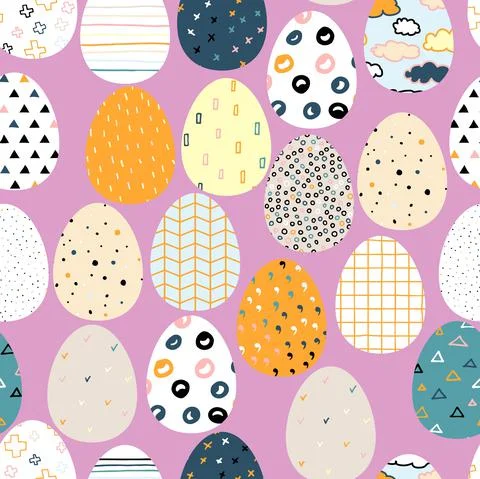 Seamless vector Happy Easter pattern Stock Illustration