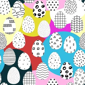 Seamless vector Happy Easter pattern 스톡 일러스트