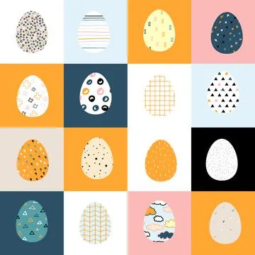 Seamless vector Happy Easter pattern Stock Illustration