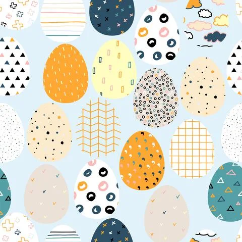 Seamless vector Happy Easter pattern 스톡 일러스트