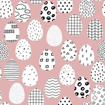 Seamless vector Happy Easter pattern Stock Illustration