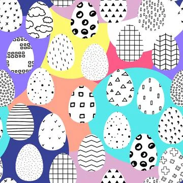 Seamless vector Happy Easter pattern Stock Illustration