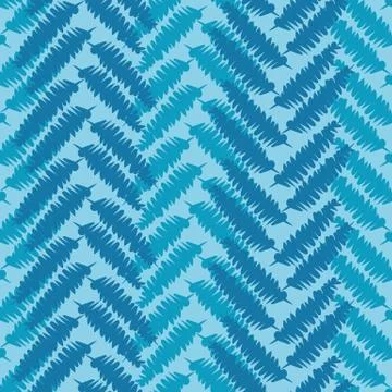 Seamless vector herringbone pattern with blue leaves 스톡 일러스트