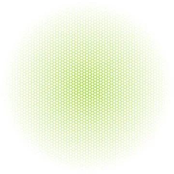Seamless vector hexagon green glow pattern white background Illustrazione stock