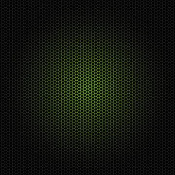 Seamless vector hexagon green glow pattern black background Stock Illustration