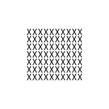 Seamless vector hipster x symbol pattern. Chaotic black cross elements on whi Stock Illustration
