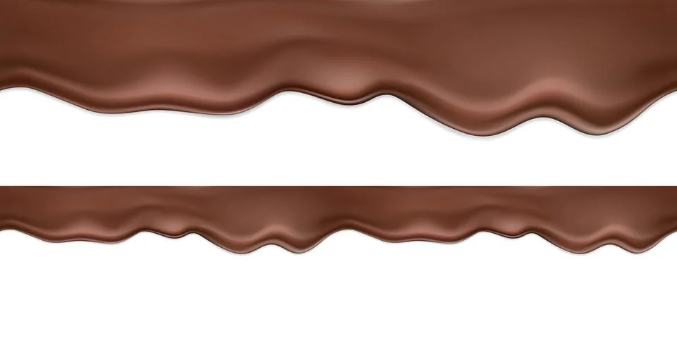 Seamless vector horizontal realistic dark or milk chocolate with drip and Illustrazione stock