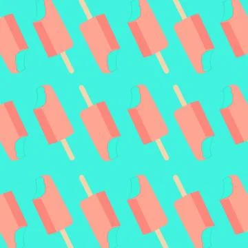 Seamless vector ice cream background in happy bright colors for your design ( Stockillustratie