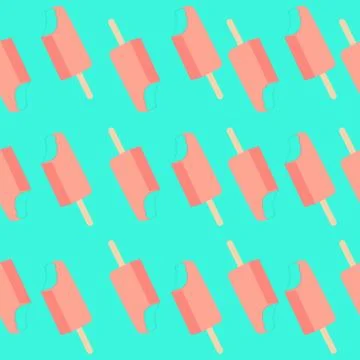 Seamless vector ice cream background in happy bright colors for your design ( Stockillustratie