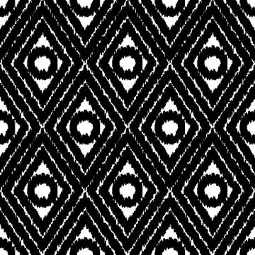 Seamless vector ikat pattern with diamond shapes Stock Illustration