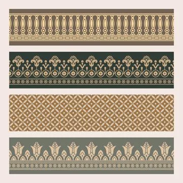 Seamless vector illustration based on the Egyptian national ornament with lotus Stock Illustration