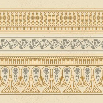 Seamless vector illustration based on the Egyptian national ornament with lotus Stock Illustration