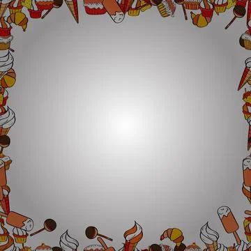Seamless. Vector illustration. Doodles elements hand drawn frames. Illustration 스톡 일러스트