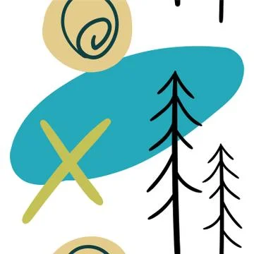 Seamless vector illustration. Geometric folklore on a white background Stock Illustration