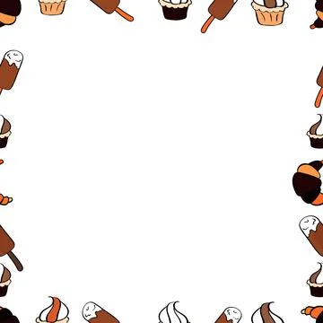 Seamless. Vector illustration. Hand drawn vector border frame doodles. Stockillustratie