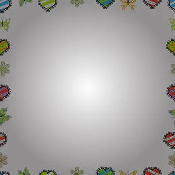 Seamless. Vector illustration. Hand drawn vector border frame doodles. 스톡 일러스트