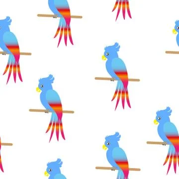 Seamless vector illustration of a parrot. 스톡 일러스트
