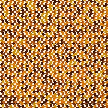 Seamless vector illustration pattern featuring abstract orange autumn leave.. Stock Illustration